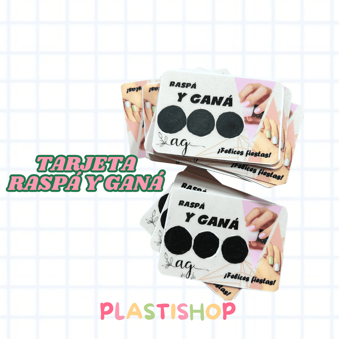 Tarjeta plastificada RASPÁ Y GANÁ