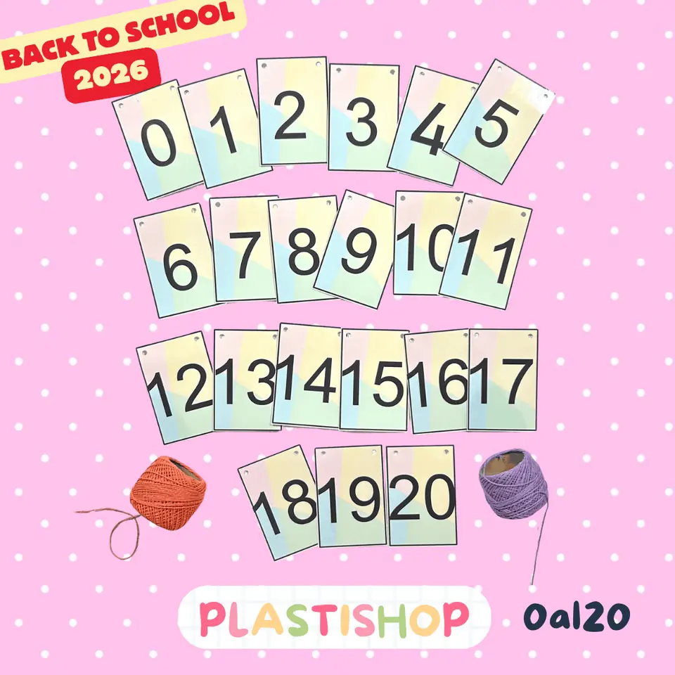Números del 0 al 20 plastificado