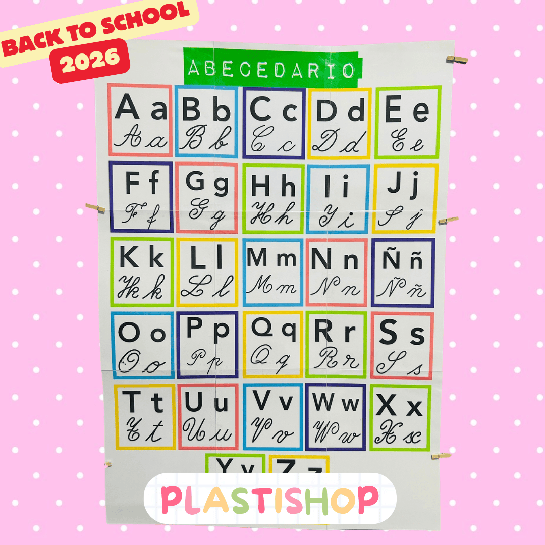 Poster 4 caracteres plastificado