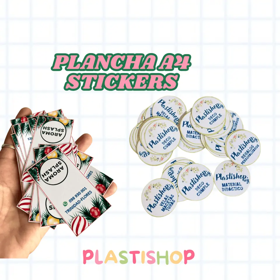 Plancha A4 stickers de papel adhesivo brillante