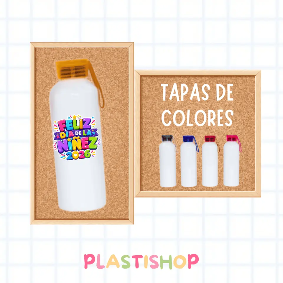 DÍA DE LA NIÑEZ - Botella tapa de color