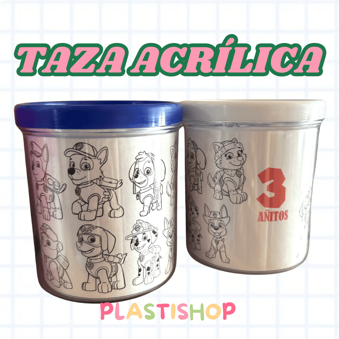 Taza acrílica para colorear