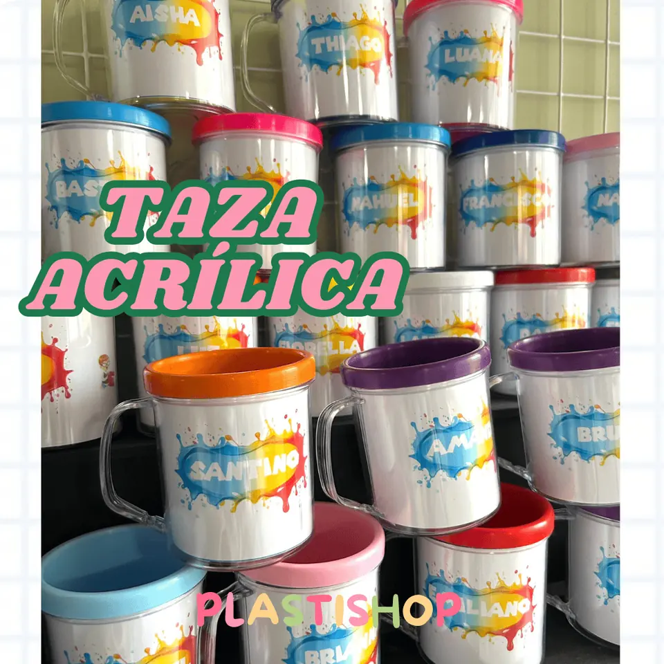 Taza acrílico personalizada