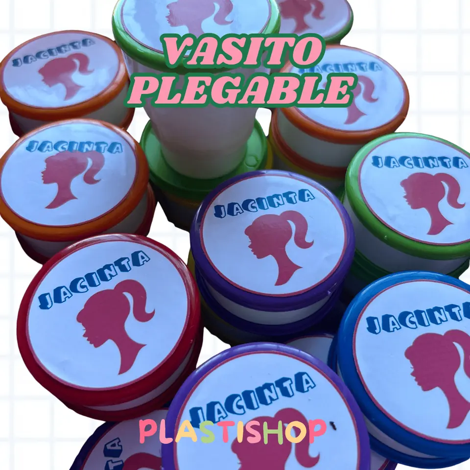 Vasito plegable con tapa personalizada