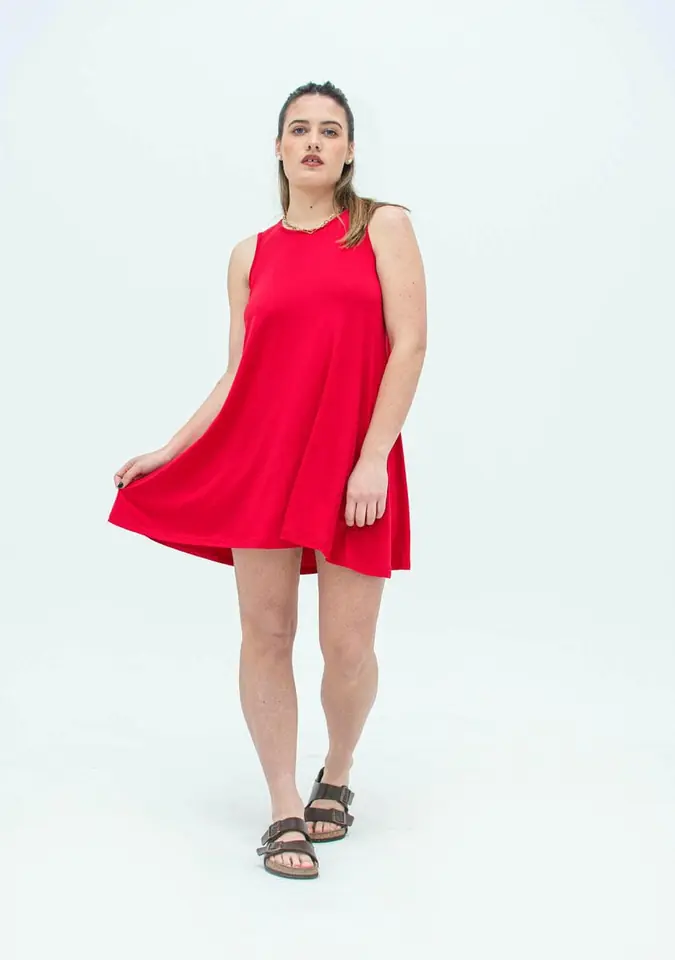 VESTIDO LISO S/ MANGA 7051