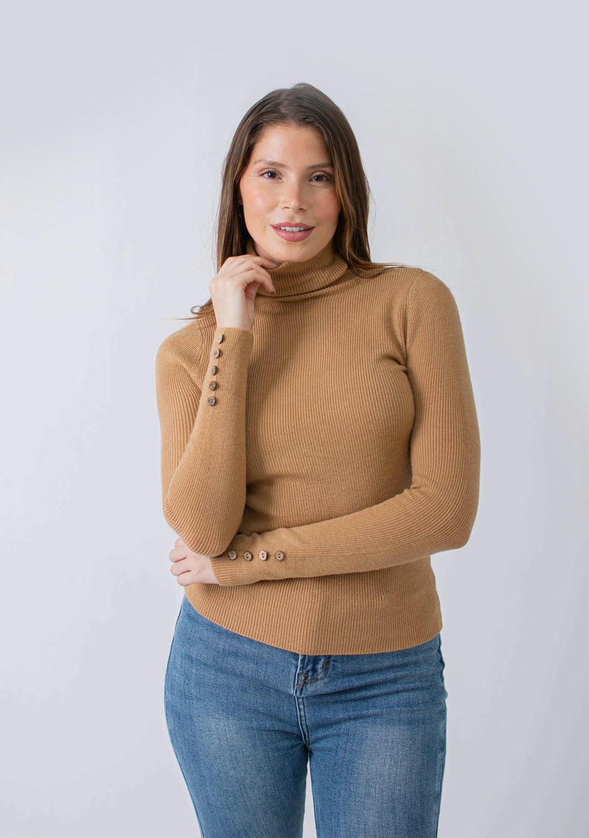 POLERA TEJIDA C/ BOTONES EN MANGA 7589