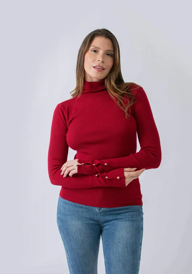 POLERA TEJIDA C/ BOTONES EN MANGA 7600