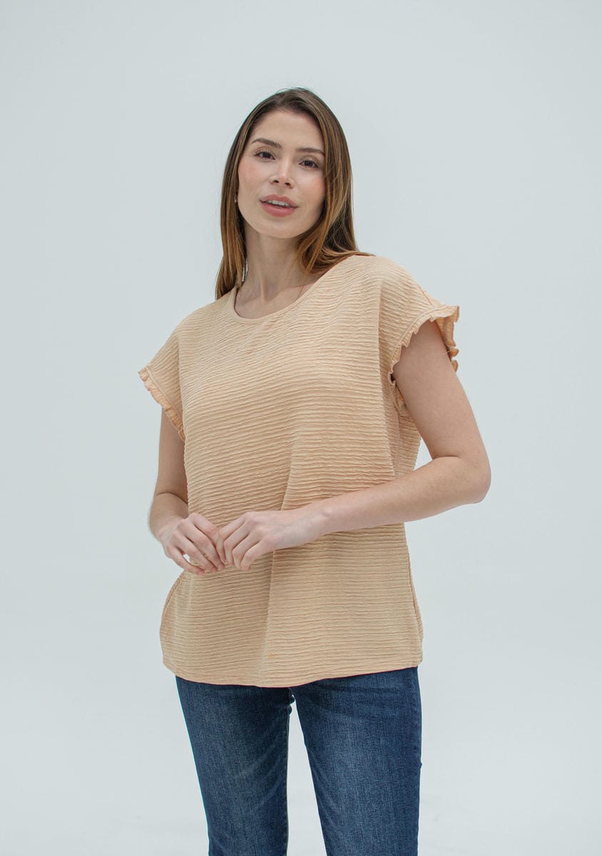 BLUSA TRAMADA C/ VOLADO 7248