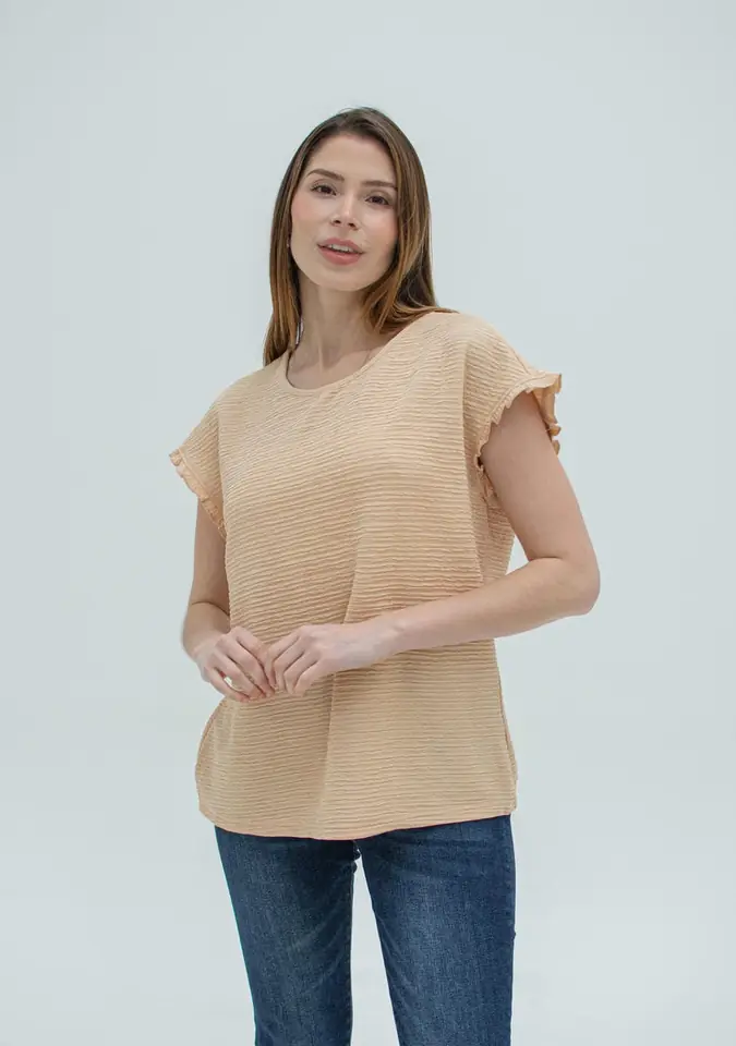 BLUSA TRAMADA C/ VOLADO 7248