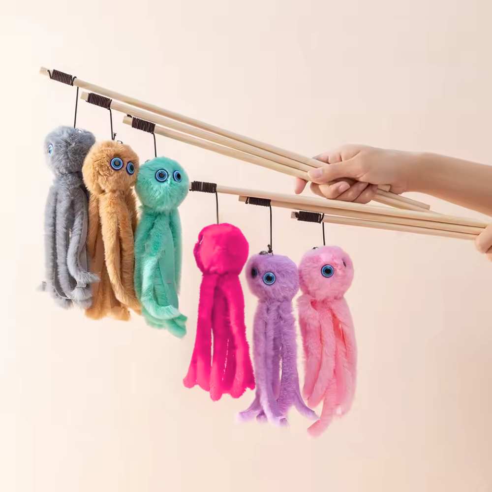 Varita con peluche Pulpo 40cm (Varios colores)