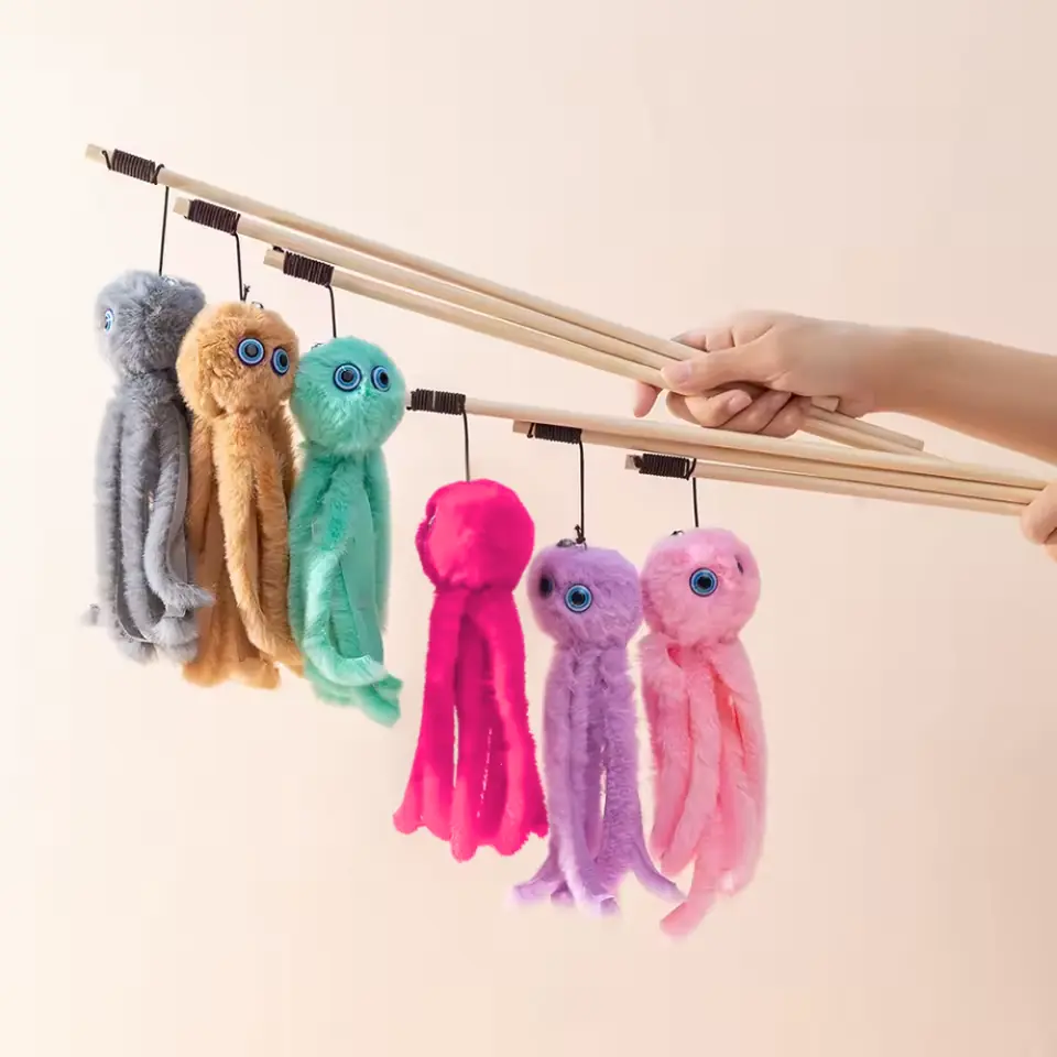 Varita con peluche Pulpo 40cm (Varios colores)