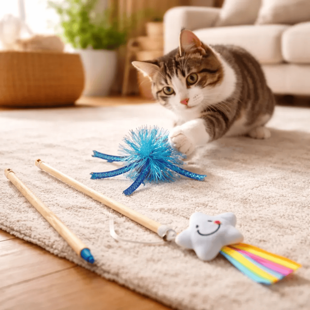 Set de 2 varitas de 40cm. Varita con Peluche + Varita con Pelotas