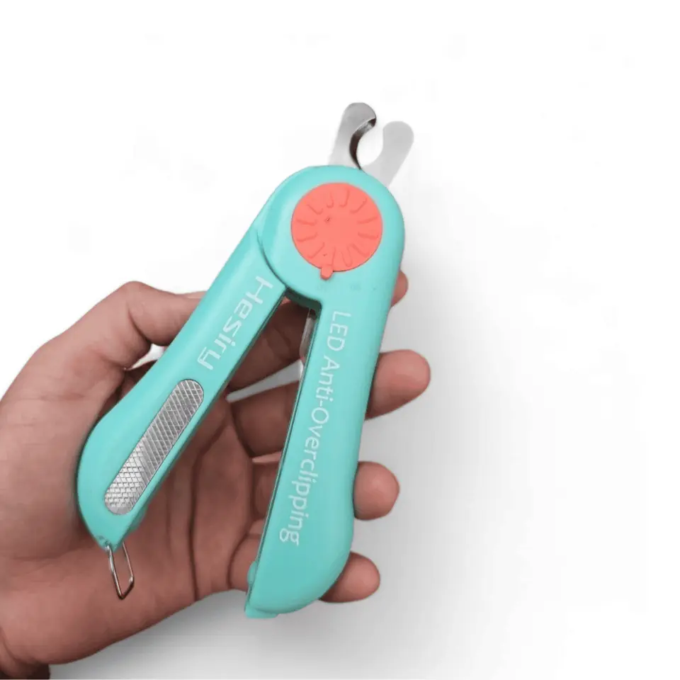 Corta uñas alicate con lima y luz LED para gatos y perros pequeños y medianos