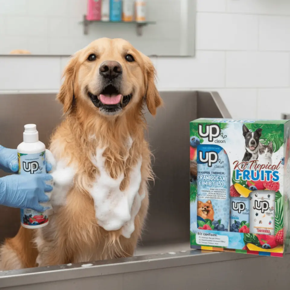 Kit Up Clean! Shampoo 500ml + Acondicionador 250ml + Perfume 60ml. Para perros y gatos (Varias fragancias)