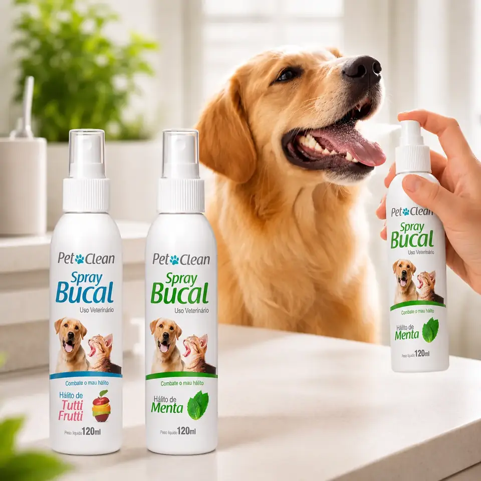 Spray de limpieza bucal para perros y gatos Pet Clean 120ml (Varios sabores)