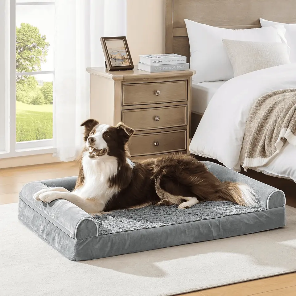 Cama XL con colchón ortopédico viscoelástico de alta densidad 103x66x19cm