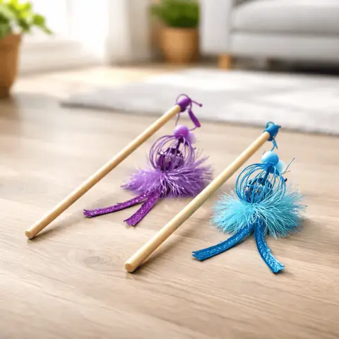 Varita de 40cm. Pelotas + Cintas (Colores variados)