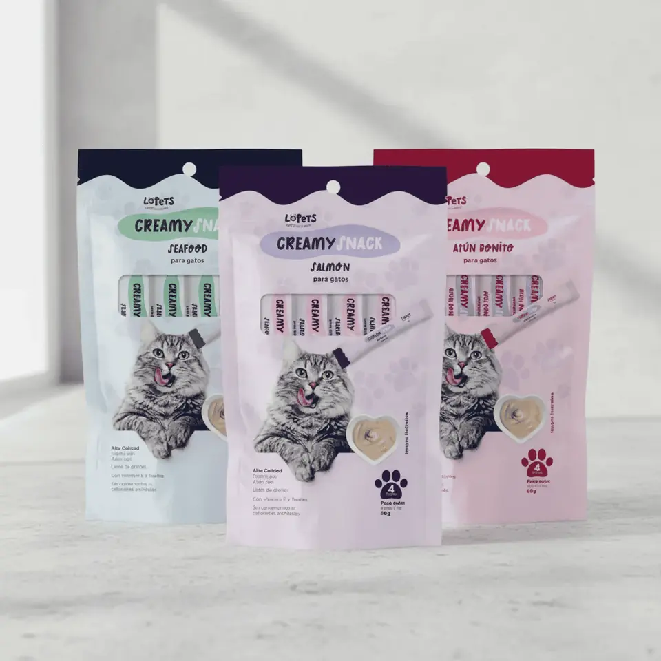 Snack golosina líquida 60g Lopets - Pack de 4x15g (Varios sabores)
