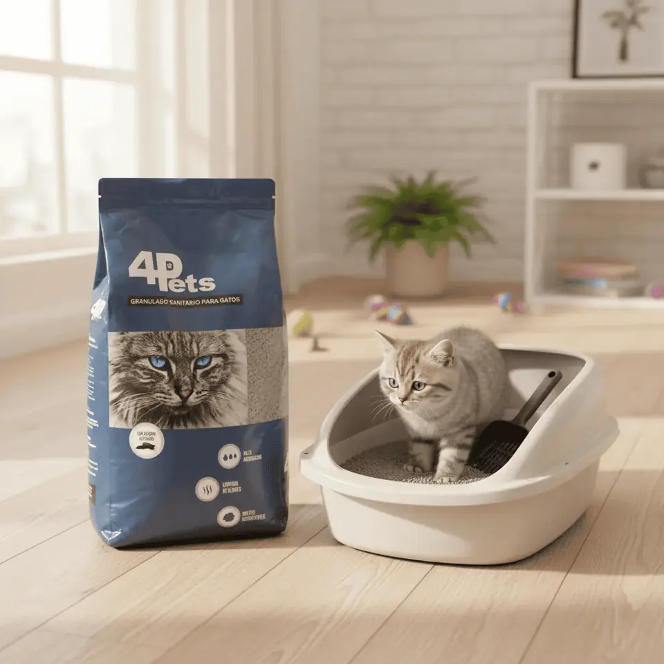 Arena Sanitaria 4Pets Aglomerante con Carbón Activado. 16kg
