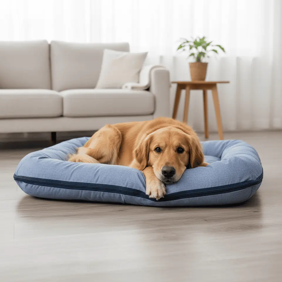 Cama M impermeable con colchón ortopédico 74x50x11cm