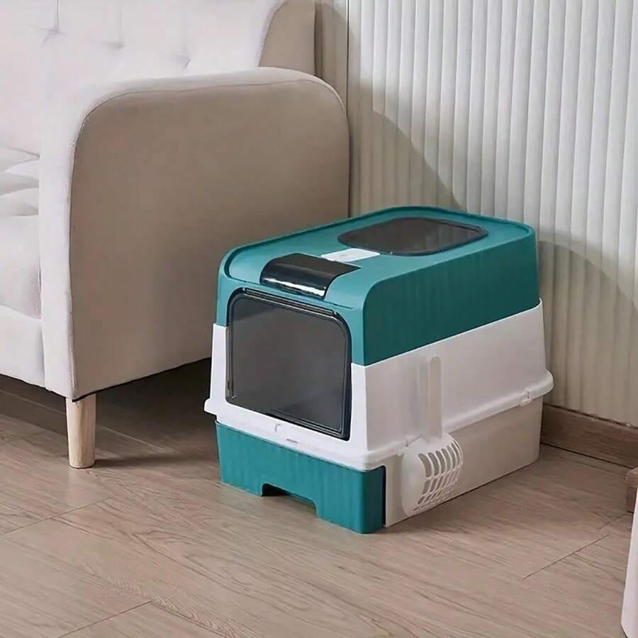 Sanitario arenero cerrado con salida superior 47x34,5x36,5cm (Verde)