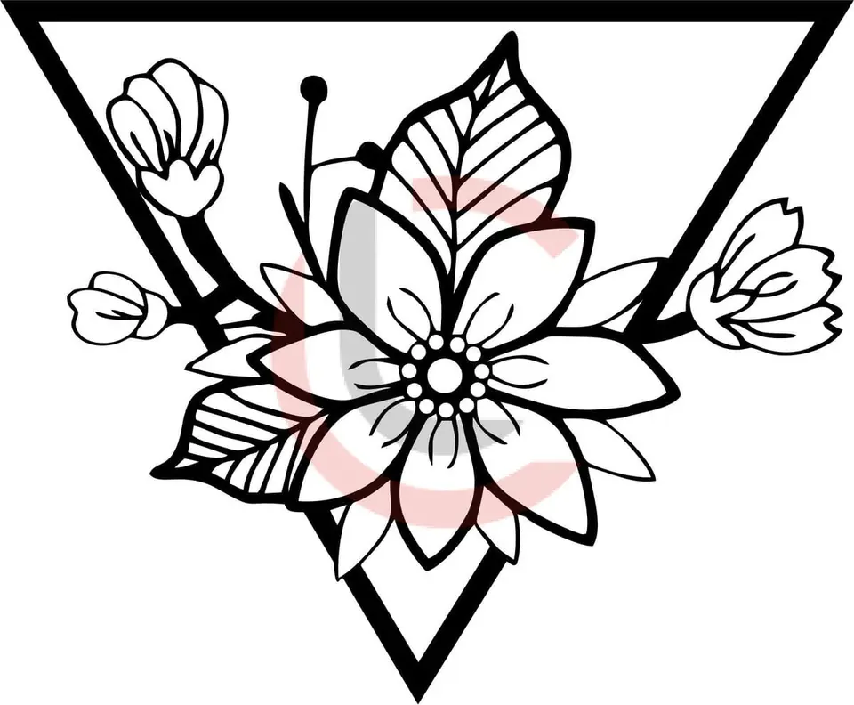 Cuadro triangular flores