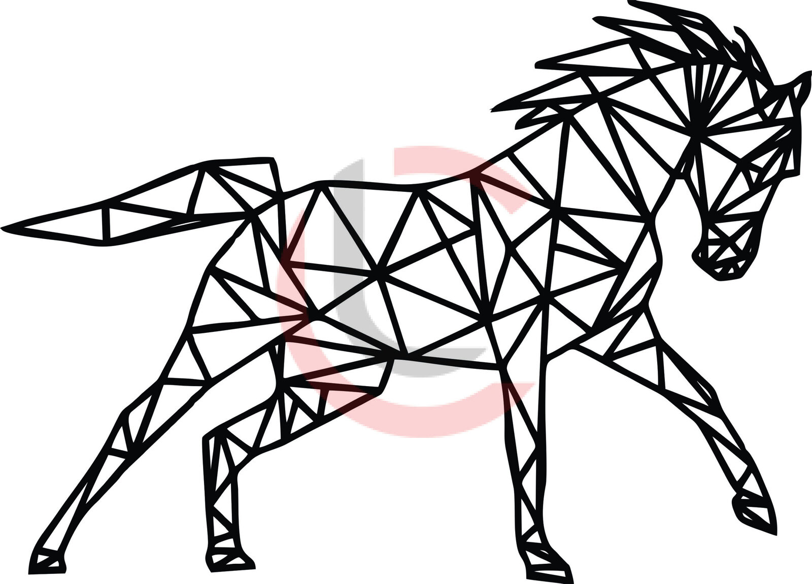 Cuadro caballo geométrico