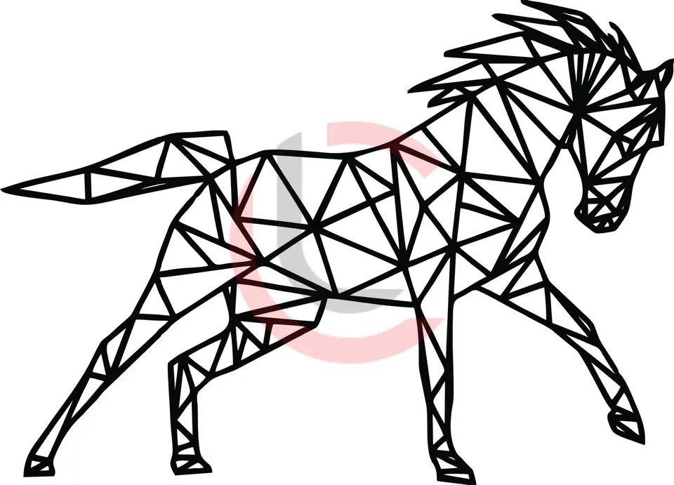 Cuadro caballo geométrico