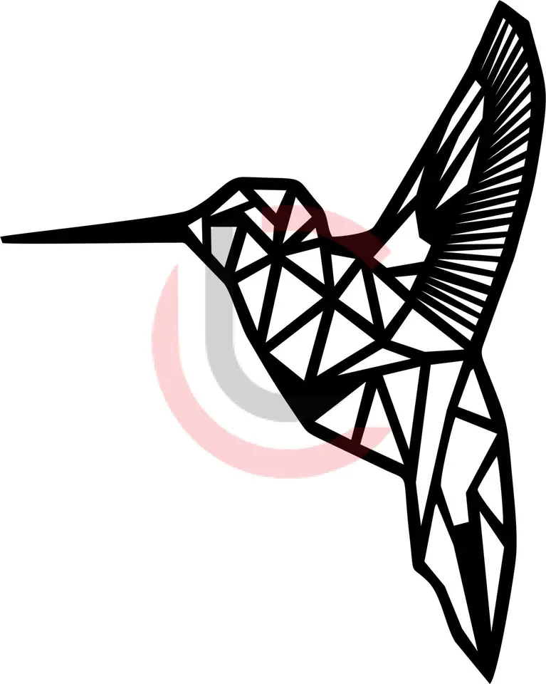 Cuadro colibrí geométrico