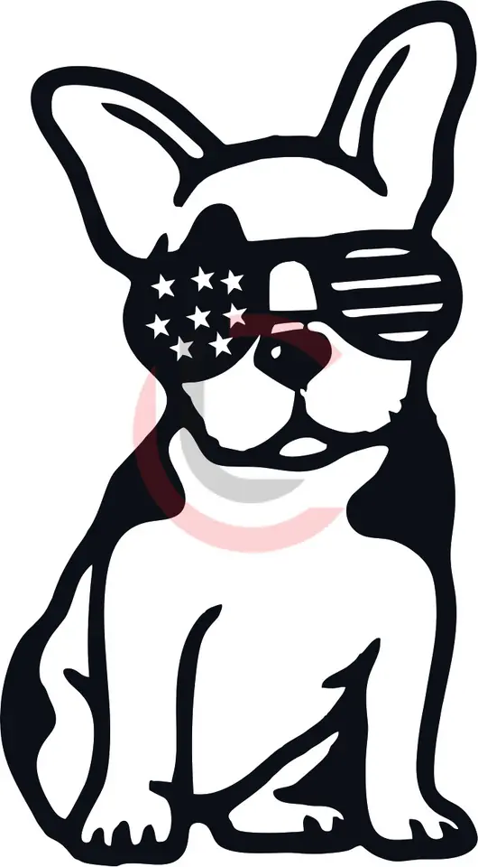 Cuadro bull dog con lentes