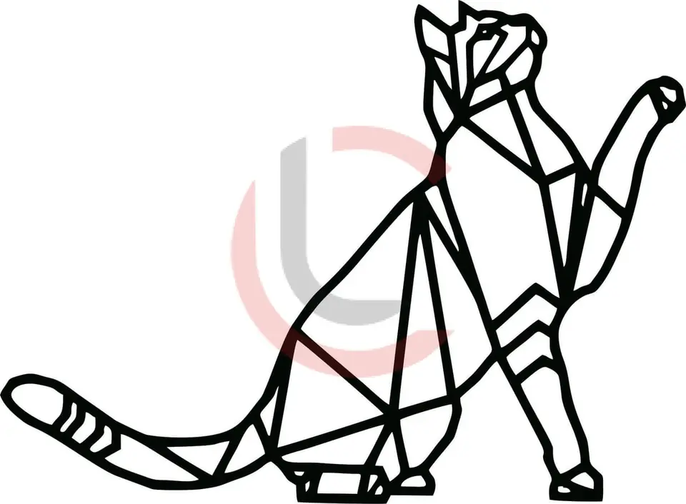 Cuadro gato geométrico 3
