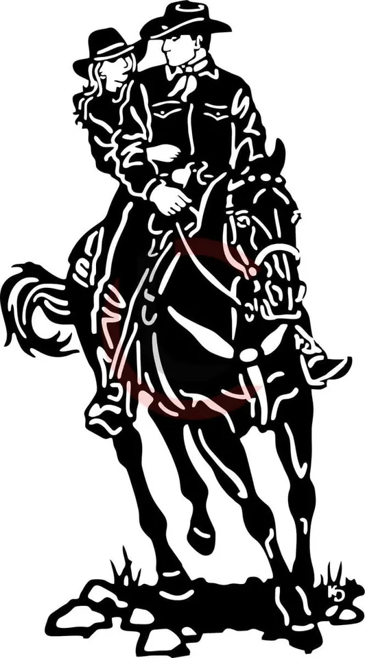 Cuadro pareja a caballo