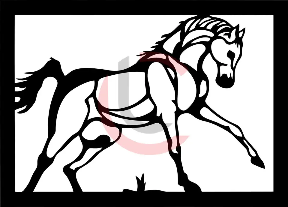 Cuadro caballo con marco