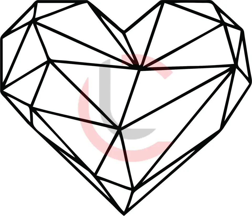 Cuadro corazón geométrico