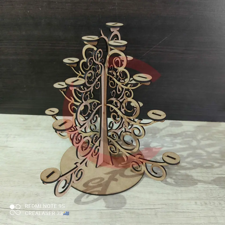 Portavelas árbol 3D