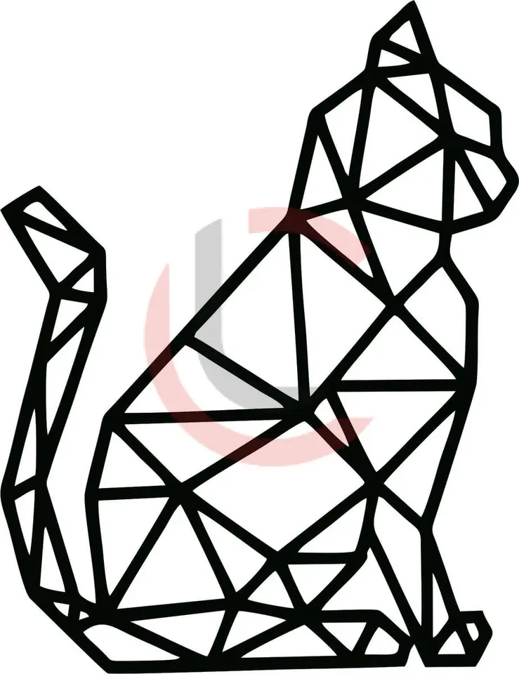 Cuadro gato geométrico 2