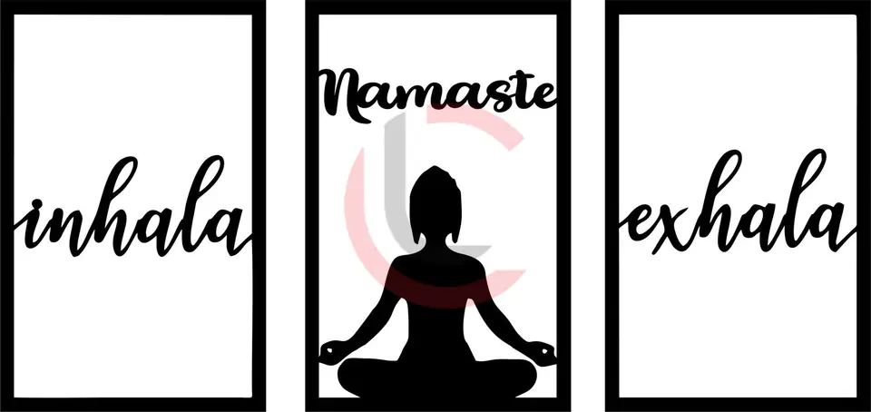 Cuadro tríptico Namasté Inhala Exhala