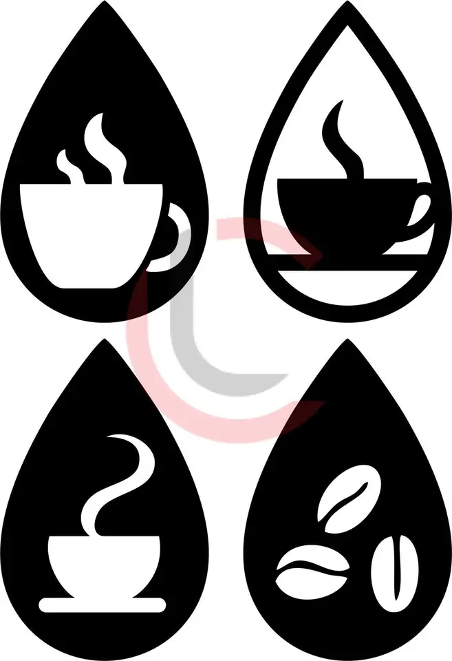 Cuadro café en gotas x4