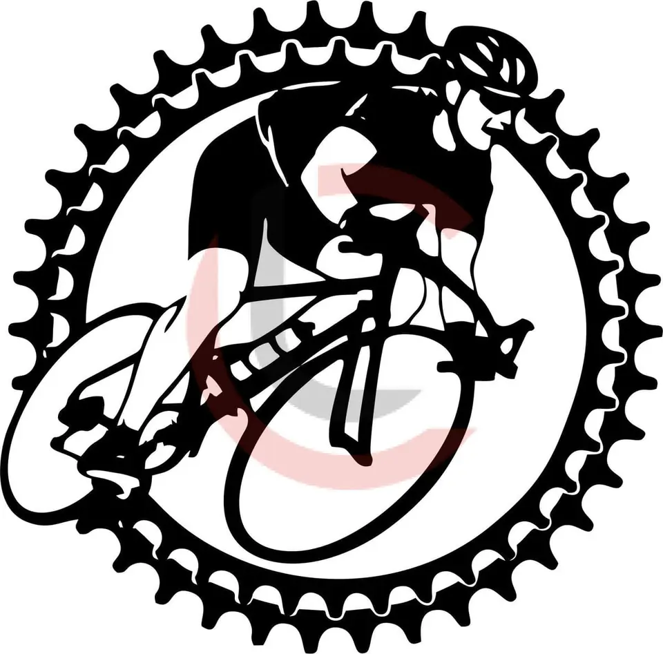 Cuadro ciclista con plato