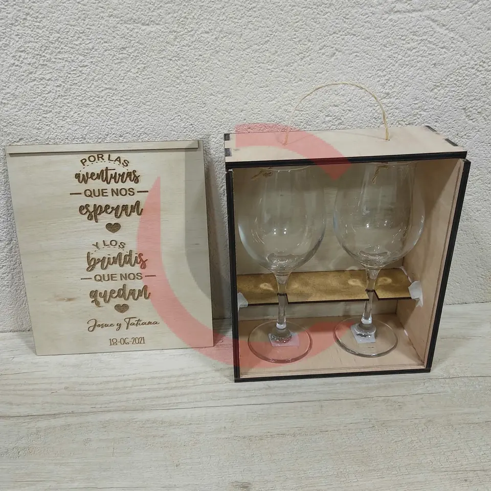 Caja porta copas + copas