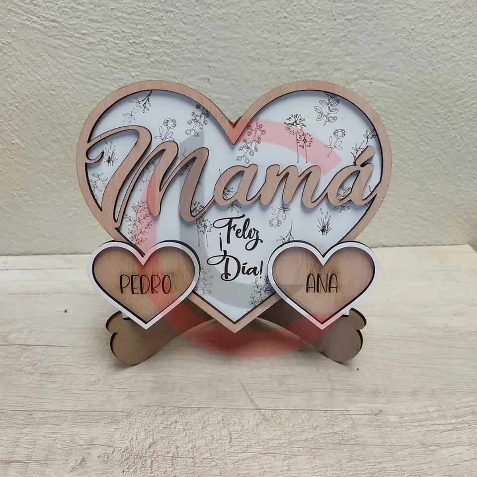 Corazón Mamá con nombres