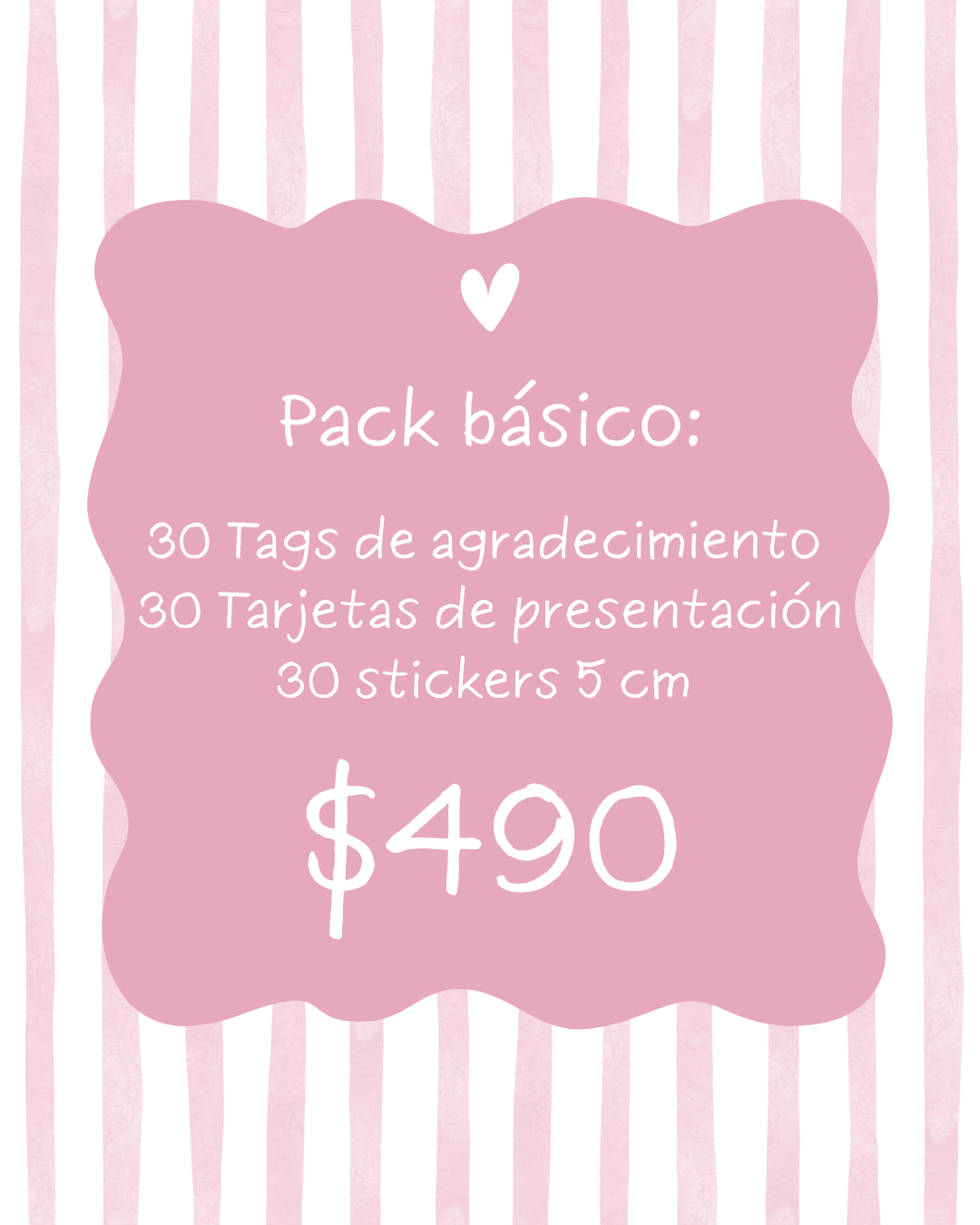 PACK BÁSICOS ( 30 TAGS + 30 TARJETAS + 30 STICKERS 5 cm)