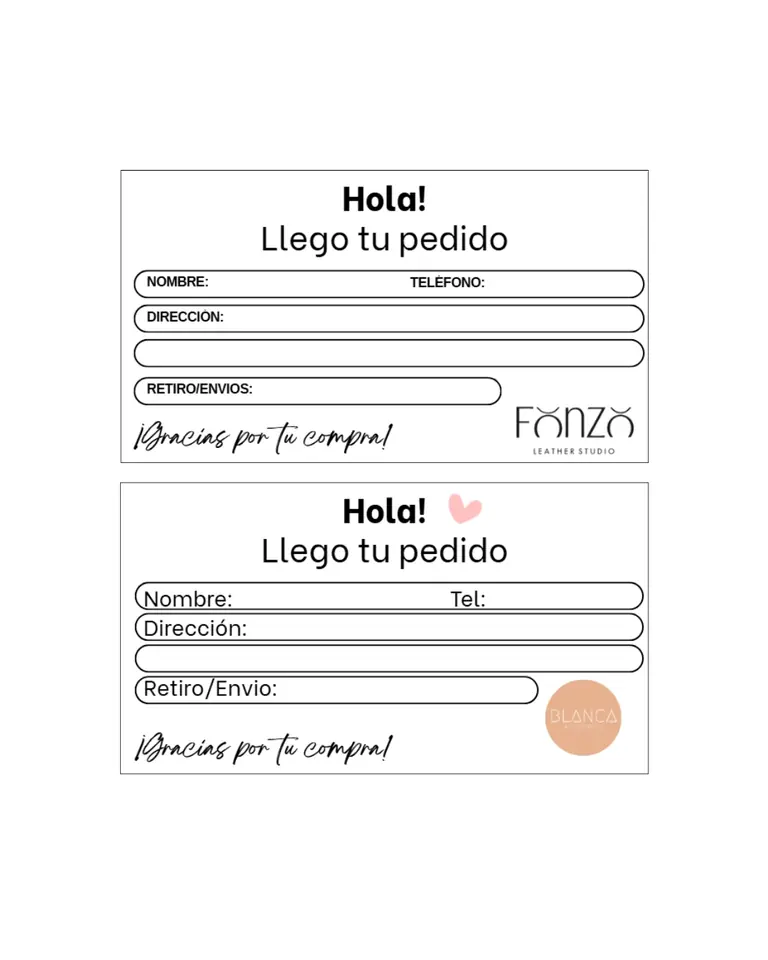 ETIQUETAS DE ENVIO ADHESIVAS