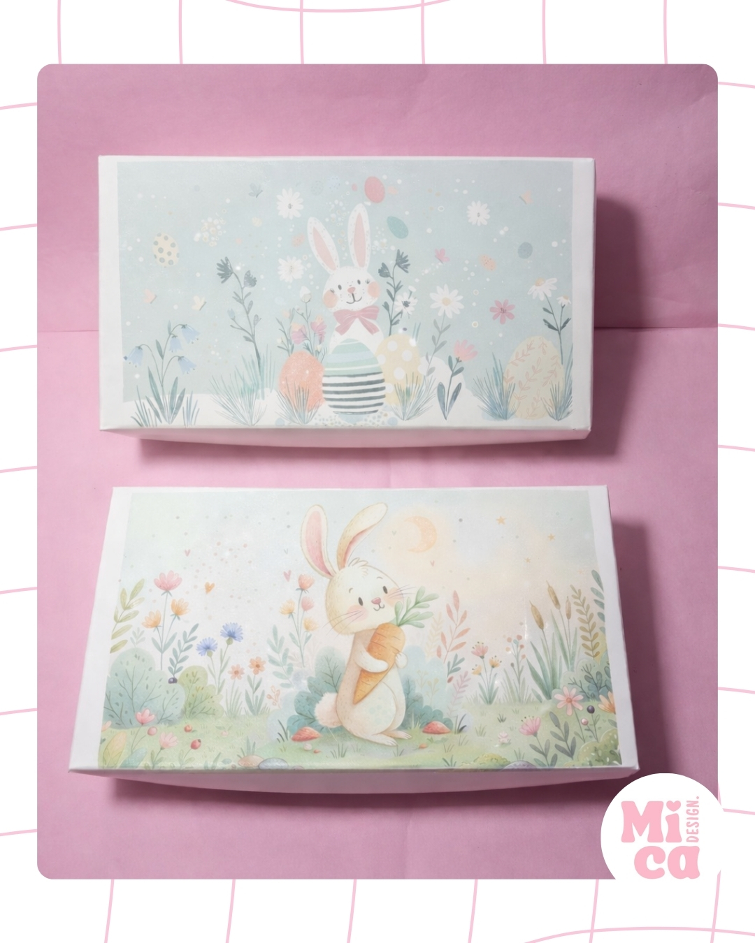 CAJA SUBLIMADA PASCUAS 1/4 kg 18×11,5×6 Cm