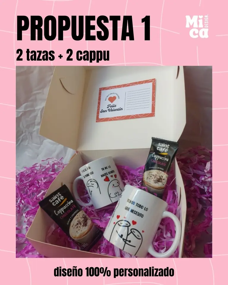 PROPUESTA 1 - SAN VALENTIN - 2 TAZAS + 2 CAPPU
