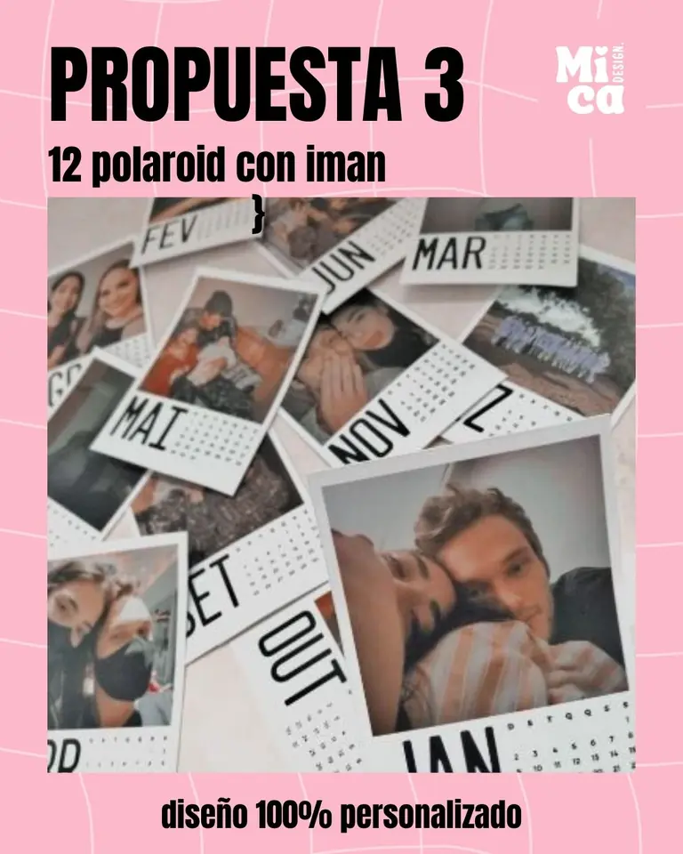 PROPUESTA 3 - SAN VALENTIN - 12 POLAROID MESES INMANTADOS