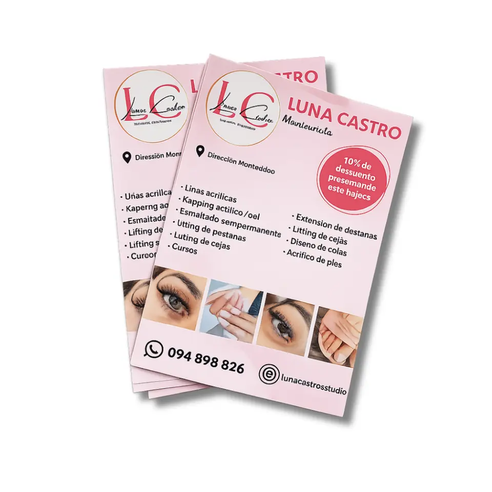 VOLANTE/FOLLETOS 14x10 cm (Papel glossy 120g) - 100 unidades