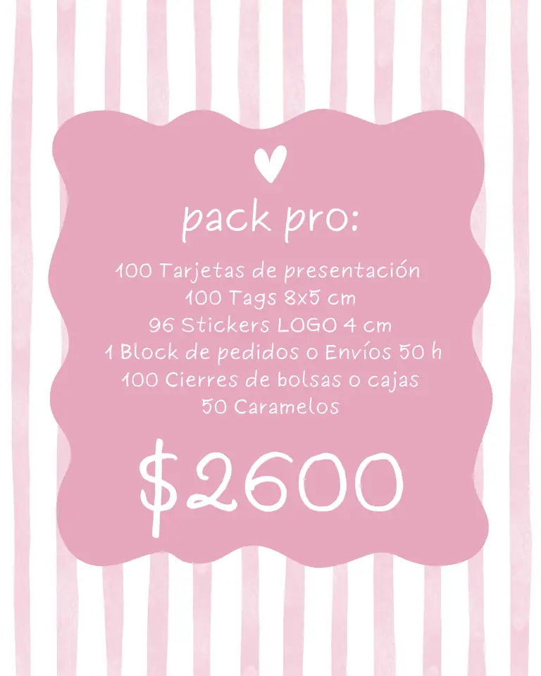 PACK PRO (100 TARJETAS + 100 TAGS + 96 STICKERS 4 cm + 1 BLOC DE 50 h + 100 CIERRES DE BOLSA/CAJA + 50 CARAMELOS)