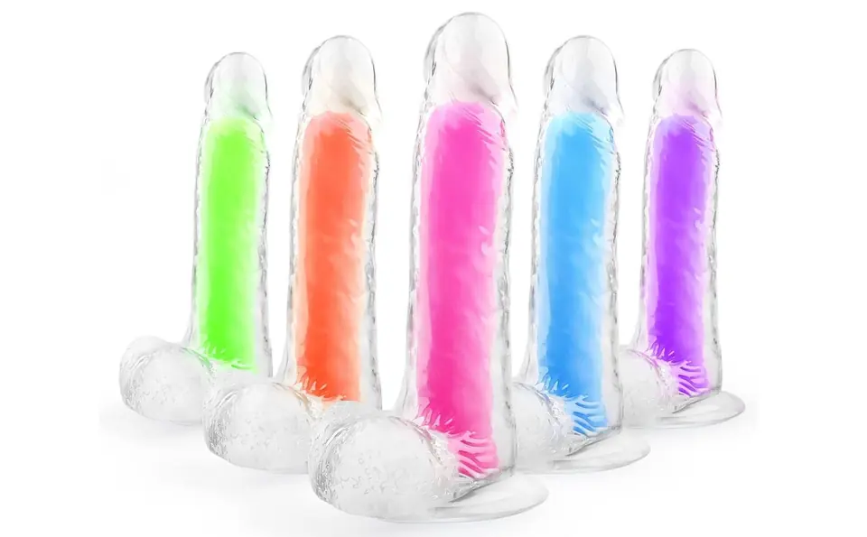 DILDO TRANSPARENTE LUMINICO REALISTA 17CM