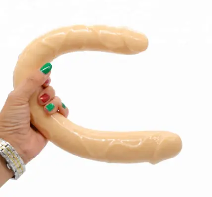 DILDO REALISTA DOBLE CABEZA FORMA U ANAL VAGINAL